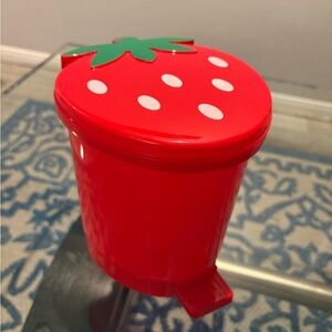 Daiso Red Strawberry Pedal Bin